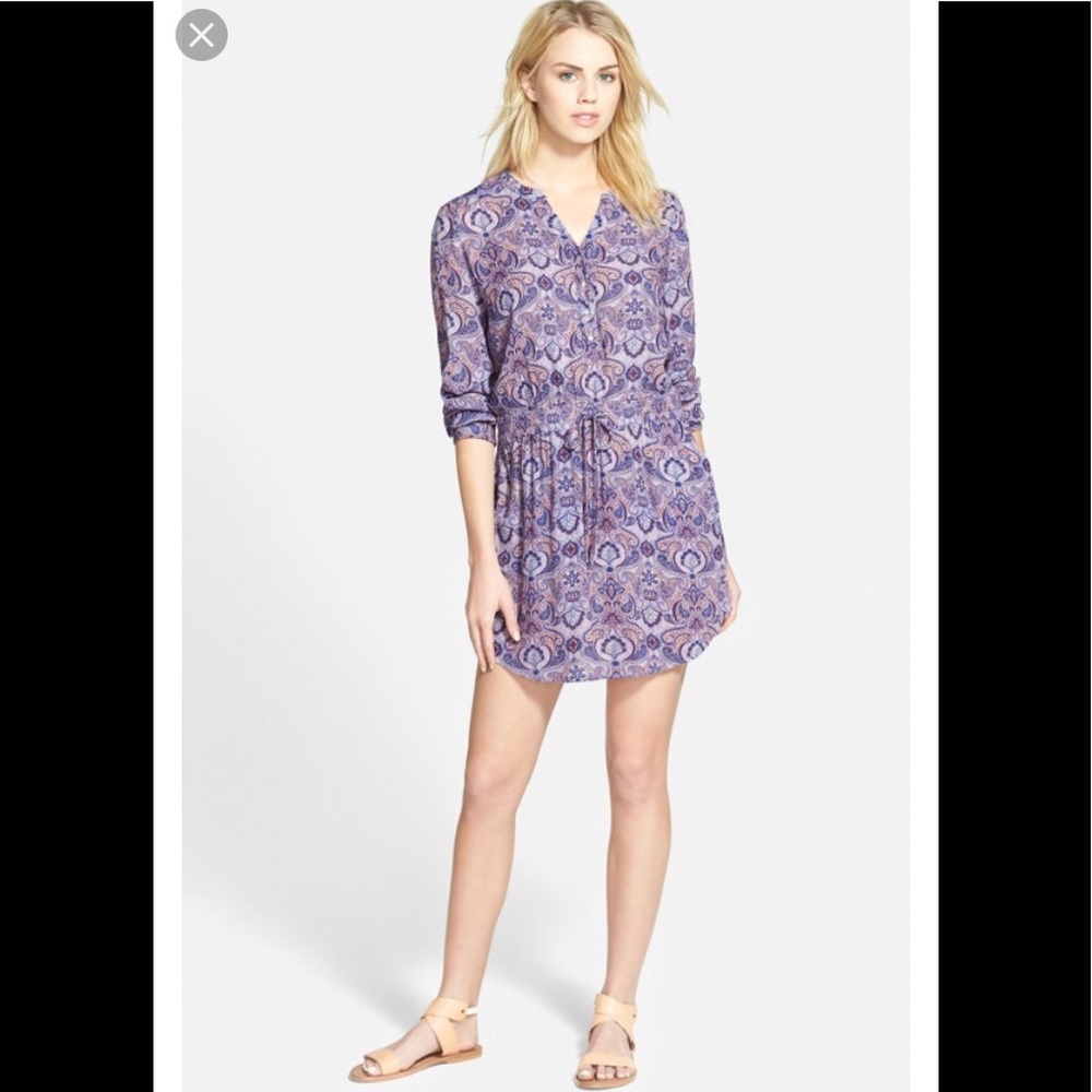 Hinge Nordstrom crepe paisley print shirt dress